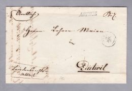 Heimat AG ABTWYL 1860-11-16 Langstempel Auf Grossem Briefstück Nach Dietwil - ...-1845 Prephilately