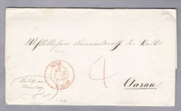 Heimat AG SINS 1840-04-21 Rot Auf Vorphilabrief Nach Aarau - - ...-1845 Prephilately