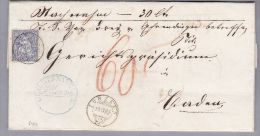 Heimat AG Zurzach 1865-04-10 30Rp Nachnahme Nach Baden - Doppelt Verwendeter Brief - Briefe U. Dokumente