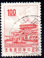 TAIWAN 1968 Chungshan Building, Yangmingshan  -$1 - Red   FU - Used Stamps