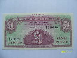BANCONOTE   BRITISH ARMED FORCES  1  POUND     FIOR DI STAMPA - Fuerzas Armadas Británicas & Recibos Especiales