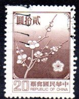 TAIWAN 1979 Plum Blossom  - $20 - Brown   FU - Used Stamps