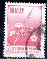 TAIWAN 1979 Plum Blossom  - $40 - Red   FU - Usati