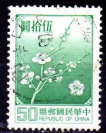 TAIWAN 1979 Plum Blossom  -$50 - Green   FU - Usati