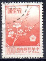 TAIWAN 1979 Plum Blossom  - $100 - Red    FU - Gebraucht