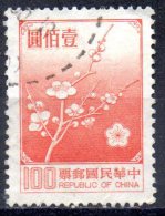 TAIWAN 1979 Plum Blossom  - $100 - Red    FU - Usati