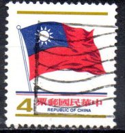 TAIWAN 1978 National Flag  -$4 - Red, Blue And Brown   FU - Gebraucht