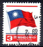 TAIWAN 1978 National Flag  -$3 - Red And Blue    FU - Usados