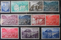 ANDORRE 1948-51 -  PAYSAGES - 11 TIMBRES NEUFS* Y&T 12,00€ - Neufs