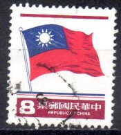 TAIWAN 1978 National Flag  $8 - Red, Blue & Deep Red  FU - Used Stamps