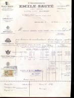 Factuur Facture Brief Lettre  - Vins Wijn Emile Sauté - Bruxelles 1955 - Food