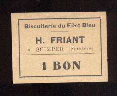 1 Bon  -  Biscuiterie Du Filet Bleu  -  H. Friant  à  Qimper  (29) - Bons & Nécessité