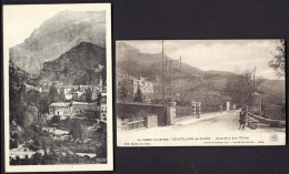 LOT 2 CPA  ANCIENNES- FRANCE- CHATILLON-EN-DIOIS  (26)- QUARTIER DES VILLAS ANIMÉ + VUE GENERALE ET MONT GLANDASSE - Châtillon-en-Diois