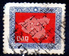 TAIWAN 1957 Map Of China - 40c. - Red  FU - Usados