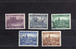 GERMANY GERMAN OCCUPATION OCCUPAZIONE TEDESCA BOHEMIA AND MORAVIA 1939 1940 LANDSCAPES BUILDINGS VIEWS COMPLETE SET USED - Oblitérés