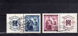 GERMANY GERMAN OCCUPATION OCCUPAZIONE TEDESCA BOHEMIA AND MORAVIA 1940 RED CROSS LABEL CROCE ROSSA COMPLETE SET USED - Gebruikt