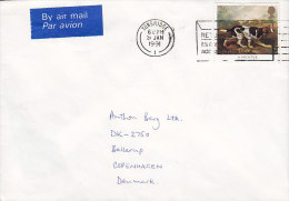 Great Britain By Airmail Par Avion Label TONBRIDGE 1991 Cover To BALLERUP Denmark Dog Hund Chien (Pointer) Stamp - Briefe U. Dokumente