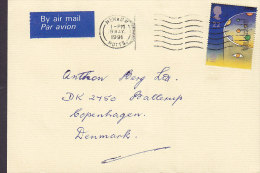 Great Britain By Airmail Par Avion Label NEWARK Notts. 1991 Cover To BALLERUP Denmark Europa CEPT Stamp - Cartas & Documentos