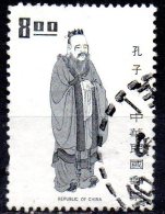 TAIWAN 1972 Chinese Cultural Heroes - $8 Confuscious  FU - Oblitérés