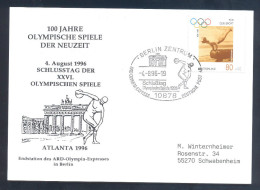 Germany 1996 Atlanta Olympic Games Card - 100 Years Of The Games - Discus, Gymnastics - ARD Olympia Express - Last Day - Summer 1996: Atlanta