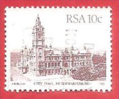 SUD AFRICA - USATO - 1983 - City Hall, Pietermaritzburg -  10 C - Michel ZA 610Ib - Gebraucht