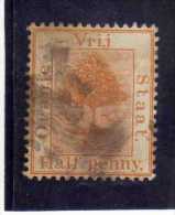 ORANGE FREE STATE STATO LIBERO 1868 1900 TREE ALBERO HALF 1/2 PENNY ORANGE 1883 USED USATO - Stato Libero Dell'Orange (1868-1909)