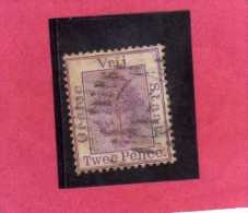 ORANGE FREE STATE STATO LIBERO 1868 1900 TREE ALBERO 2 PENNY VIOLET 1883 USED USATO - État Libre D'Orange (1868-1909)