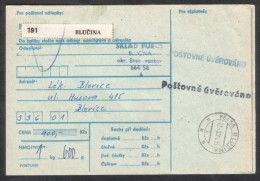 C01707 - Czech Rep. (1994) 664 56 Blucina / 336 01 Blovice (postal Parcel Dispatch Note) - Covers & Documents