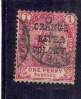 ORANGE FREE STATE STATO LIBERO 1892 ORANGE RIVER COLONY.  1 PENNY  CARMINE ROSE USED USATO - Oranje Vrijstaat (1868-1909)