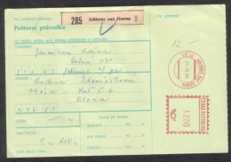 C01716 - Czech Rep. (1994) 512 43 Jablonec Nad Jizerou / 336 01 Blovice (postal Parcel Dispatch Note) - Covers & Documents