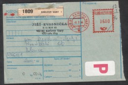 C01718 - Czech Rep. (1994) 360 01 Karlovy Vary 1 / 336 01 Blovice (postal Parcel Dispatch Note) - Cartas & Documentos