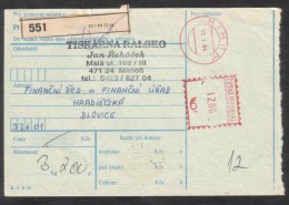C01722 - Czech Rep. (1994) Mimon / 336 01 Blovice (postal Parcel Dispatch Note) - Lettres & Documents