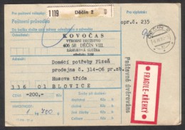 C01750 - Czechoslovakia (1990) Decin 2 / 336 01 Blovice (postal Parcel Dispatch Note) - Briefe U. Dokumente