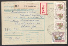 C01752 - Czechoslovakia (1992) 544 02 Dvur Kralove Nad Labem 3 / 332 05 Chvalenice (postal Parcel Dispatch Note) - Storia Postale
