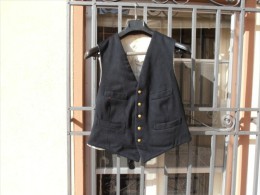 GILET IN PESANTE PANNO BLU MARINA MILITATE ITALIANA - Uniforms