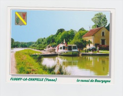 89- FLOGNY-LA -CHAPELLE - La Canal De Bourgogne - écluse N°100 - Animation Péniche Blason Feuille écrevisse - - Flogny La Chapelle