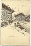 Suisse CPA Illustrateur Gravure Village  Zermatt Chalet Vouga N°16 - Matt