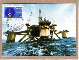NORD - DUNKERQUE - CARTE PREMIER JOUR - FDC - FONDS MARINS - 28 MARS 1981 - PETROLE - Erdöl