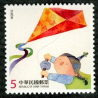 Taiwan 2014 Children At Play Stamp Toy Paper Kite Sport Kid Girl Costume - Neufs