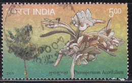 India Used 2009, Bayur Tree - Pterospermum Acerifolium, Plant, Flower Used For, Ulcers, Blood Disese, Tumor, (Sample) - Oblitérés