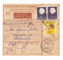 1954  - Mi 35 + 28 Auf LP-Postanweisung Ab "Biak 28.1.61 Nach Hollandia Mit AK-Stempel - Niederländisch-Neuguinea