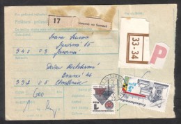 C01775 - Czechoslovakia (1992) 340 03 Javorna Na Sumave / 332 05 Chvalenice (postal Parcel Dispatch Note) - Cartas & Documentos
