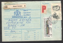 C01778 - Czechoslovakia (1991) 394 03 Horni Cerekev / 332 05 Chvalenice (postal Parcel Dispatch Note) - Storia Postale