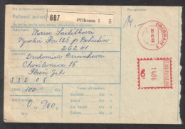 C01789 - Czech Rep. (1993) Pribram 1 / 332 05 Chvalenice (postal Parcel Dispatch Note) - Cartas & Documentos