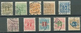 DENMARK Yvert # J 1/10 Complete Set Used VF - Gebraucht