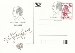 I0708 - Czech Rep. / Postal Stationery (1993) Praha 1: Jiri Svengsbir (1921-1983) Czech Engraver, Illustrator & Graphic - Postales