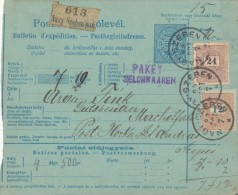 I0749 - Hungary (1898) Nagy Szeben P. U. / Horka Szent Andras (postal Parcel Dispatch Note) - Cartas & Documentos
