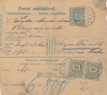 I0752 - Hungary (1894) Budapest / Horka Szent Andras (postal Parcel Dispatch Note) - Briefe U. Dokumente