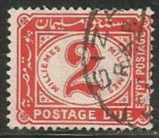 EGYPT STAMPS 1921 - 1922 POSTAGE DUE 2 MILLS TYPOGRAPHED BY HARRISON & SONS LONDON - (O) - 1915-1921 Britischer Schutzstaat