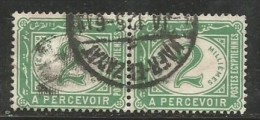 EGYPT STAMPS 1921 - 1922 POSTAGE DUE 2 MILLS GREEN PAIR TYPOGRAPHED BY HARRISON & SONS LONDON - (O) - 1915-1921 Protectorado Británico